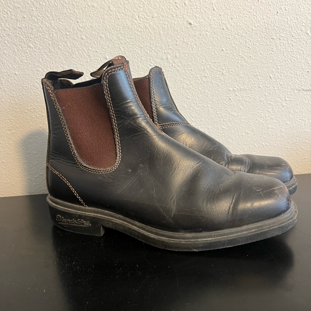 Blundstone Men's Black and Brown Leather Boots Size 8M / 10W